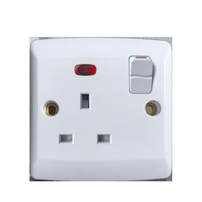 China Easy Installation VBQN Switches And Socket Lamp Switch With UK Standard High Quality Neon Electric Outlet Outlet Wall Plug for sale