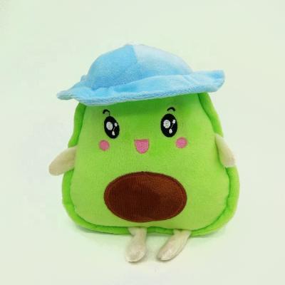 China Custom Stuffed Plush Cute Toy Doll For Kids Interactive Cat Dog Education Fruit Vegetable Mini Avocado Hat Eggplant Simulation Plush Toy for sale