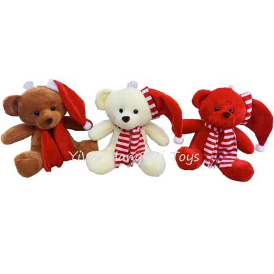 China 2021 New 18cm Christmas Plush Toy Teddy Bear, Santa Claus Christmas Deer, Snowman Toys Bear Christmas Stuffed Plush Toy Gift For Kid for sale