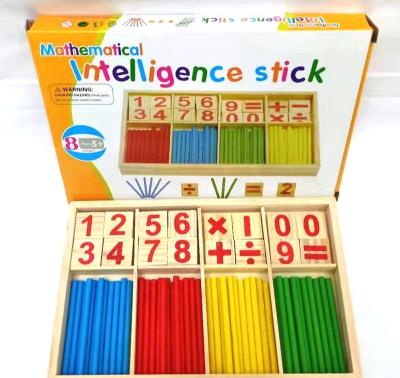 China Eco-Friendly Wooden Montessori Math Count Math Sticks Toy Box Learning Education Wooden Montessori Toy Baby Gift for sale