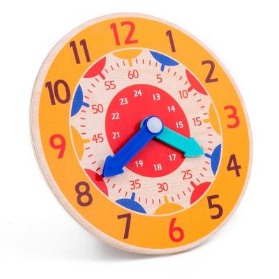 China Factory Direct Sales Eco-Friendly 6 Colors Children's Early Education Wooden Puzzle Digital Pendulum Time Montessori Teaching Aids Toy for sale