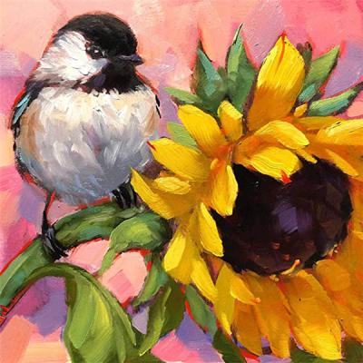 China New Classic/Postmodern 5D Diamond Painting Sunflower Bird DIY Full Square Mosaic Around Diamond Embroidery Flower Animals Home Decoration Craft Kit for sale