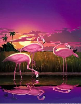 China New 5D Classic/Postmodern DIY Diamond Painting Flamingo Full Square Diamond Embroidery Animals Cross Stitch Art Home Decoration Handmade for sale