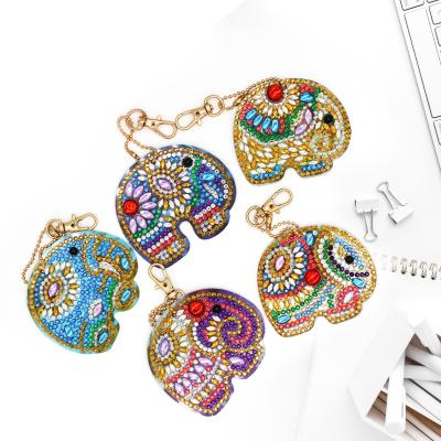 China 4-6 PCS DIY Modern Craft Diamond Painting Keychain Full Drill Bag Hanging Ornaments Special Shape Diamond Painting Embroidery Key Chain for sale