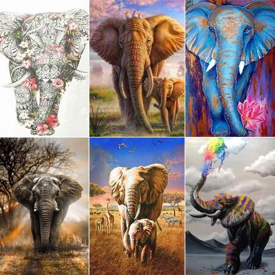 China Modern Frank DIY Painting By Number Elephant Drawing On Canvas Gift Pictures By Numbers Kits Animal Hand Painted Paintings Home Decor for sale