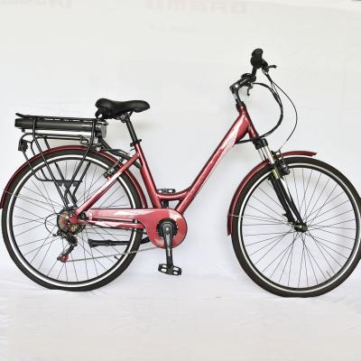 China Aluminum Alloy 700C*40C 36V250W Step Through Brake Aluminum Frame V Style Retro Old Town Electric Bike for sale