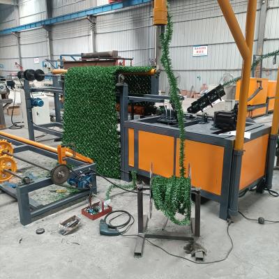 China Building Material Shops Factory Price Double Wire Feeding Fully Automatic High Speed ​​Fence Grass Wall Lawn Decoration Wire Mesh Chain Link Machine for sale