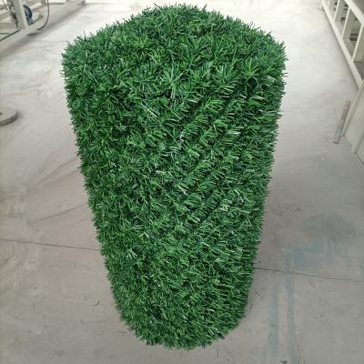 China Plastic Building Material Stores 2 Worms Double Wire Chain Link Artificial Grass Fence Making Machine for sale