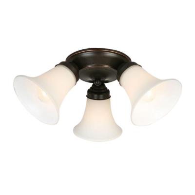 China Dimmable Classic American Farmhouse Style Ceiling Lamp Bell Frosted 3-Light Mount Flush Mount For Kitchen Dining Room for sale