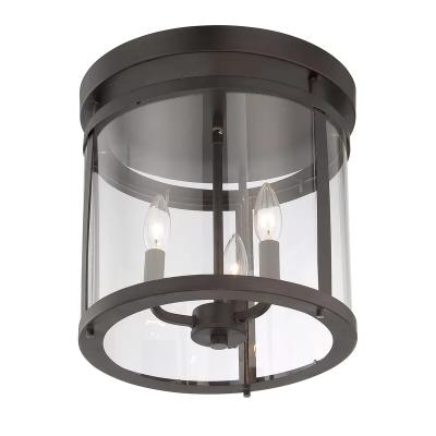 China Contemporary Style 3-Light Cylinder Lantern Luminous European Flush Mount Classic Contemporary Ceiling Fixture For Living & Dining Room for sale