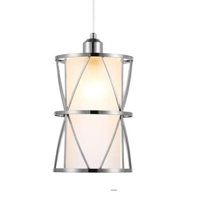 China Modern Modern Cylindrical Pendant Lighting Industrial Frosted Glass Chandelier Adjustable Length For Living Kitchen Dining Room for sale