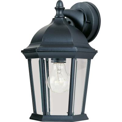 China Modern Unique Artificial Outdoor Yard Garden 1-Light Wall Lantern With Clear Glass Outdoor Wall Sconce Shades Multicolor Optional for sale