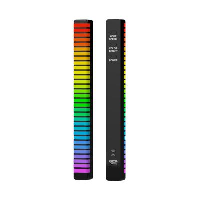 China Creative Sensitive RGB Desktop Audio Voice-activated Atmosphere Sounds Bar Car LED Music Sensor Rhythm Colorful Light Collecting Rhythm Lamp for sale