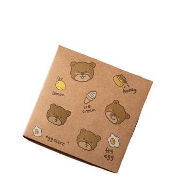 China Recycled Materials Food Grade Kraft Paper Custom Printed Cute Bear Size Para de caja Pizza Packaging Box Design Paperboard Cardboard Pizza Box for sale