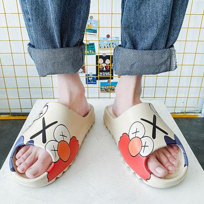 China 2021 Luxury Indoor Graffiti Cushioning Casual Slipper Eva Quality Cartoon Shoes Mens Slide Beach Shoes Slippers Bedroom Slides for sale