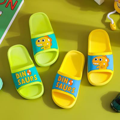 China Non-slip Family Round Flip Flops Summer Beach Shoes Baby Kids Slippers Cartoon Dinosaur Bedroom Slippers for sale