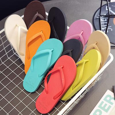 China Non-slip Flip Flops Breathable Beach Solid Color Couples Sandals Korean Fashion Comfortable Simple Lightweight Flip Flops Women Summer Casual for sale