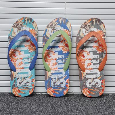 China Wholesale Fashion Trend Flip Flops Male Wild Version 2021 Use Custom PE Non-slip Beach Slippers To Pinch Cool Sandals for sale