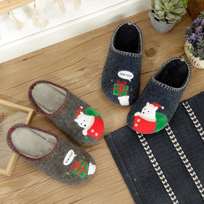 China Fashion Trend Japanese Style Women Men Autumn Winter Christmas Gifts Home Indoor Non-slip Couples Warm Cotton Slippers for sale