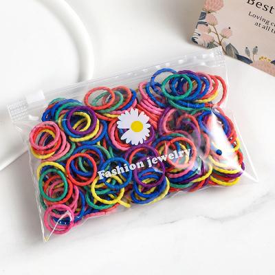 China Small Hair Accessories Children's Plush Small Band Pulley Rope Leather Hair Buckle Small Thumb Ring Bear Hair Flower Head Leather Seamless Ring Wholesale for sale