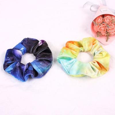 China Diary/Work/Party/Travel/Gift/Date Newcomers Star Multi Sky Color Fashion Hair Tie Velvet Scrunchies For Girls And Women for sale