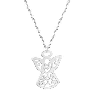 China UNIQ 925 Sterling Silver Hollow Angle Wing Necklace Jewelry Pendant CLASSIC Gift for sale