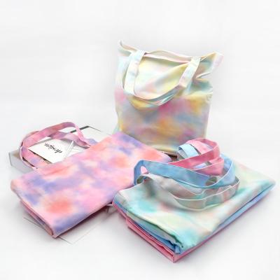 China UNIQ ACB002 Large Capacity Tie Dye Tote Bag Organic Cotton Large Colorful Tote Bag Shopping Tote Bag for sale