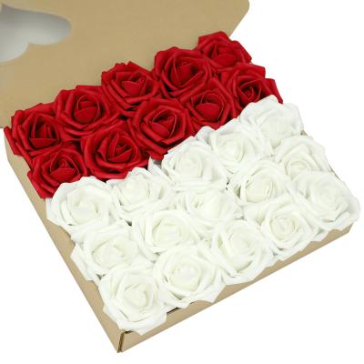 China Popular and premium plastic wholesale foam rose flower for valentines day gifts for sale