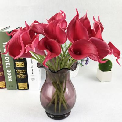 China Beautiful Colorful 2021Hot Selling Home Decor Artificial Home Decoration PU Sticked Flower Calla Lilies for sale