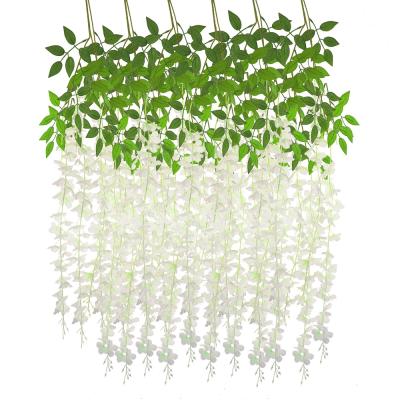 China Home.Restaurant.Bar.Hotel.Wedding plant wedding decoration backdrop wall decoration hanging flowers wedding bouquets wisteria handing 6 branches wisteria flower for sale