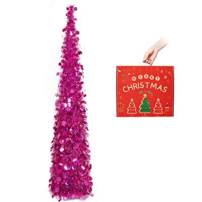 China Halloween 1.5M Custom Pre-lit LED Light Up Pop Christmas Tree Snowflake PVC Artificial Christmas Tree Decorative Christmas Supplies for sale