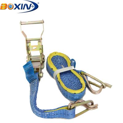 China High Quality Polyester 25mm Keeper Hook Cargo Lashing Ratchet Tie Down Strap for sale