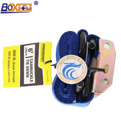 China Van / Truck / Container Customized Strong Blue PE 1inch Ratchet Straps With J Hooks for sale