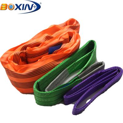 China 100% Polyester High Tenacity Polyester Webbing Sling Flat Eye And Eye For 1T To 10T for sale