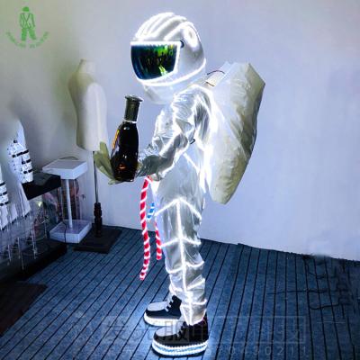 China Light Up Your Performance Christmas Halloween Carnival Led Light Up Clothes Space Costume For Masquerade Party Club Cosplay Luminous Astronaut CLOTH for sale