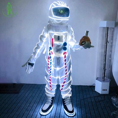 China Light Up Your Performance Christmas Carnival Halloween Led Light Up Clothes Space Costume For Masquerade Party Club Cosplay Luminous Astronaut Led Clothing for sale