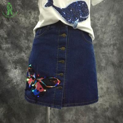 China Fashionable High Quality LED Luminous Skirt Clothes Lighting Short Denim Skirt For Party Club DJ Show Daily Wear Luminescent Clothes for sale