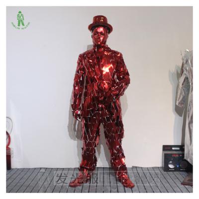 China Hot Mirror Design Sales Stage Show Mirror Costume Party Performance DJ Singer Clothing Supplies Mirror Reflective Dance Costumes for sale