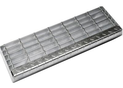 China Square Mesh Serrated Stair Treads Galvanized Grating Steps With Bolts Connection for sale