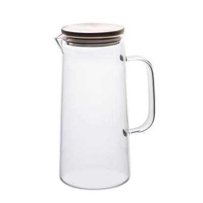 China 1200/1700ML Viable Thickened Glass Pot Water Kettle Cup Coffee Drinks Milk Teapot With Handle Cover Heat Resistant Transparent Drinkware for sale