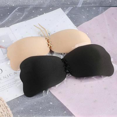 China Wholesale reusable women's clothing ladies chest stickers silicone cord invisible bra ties underwear for sale