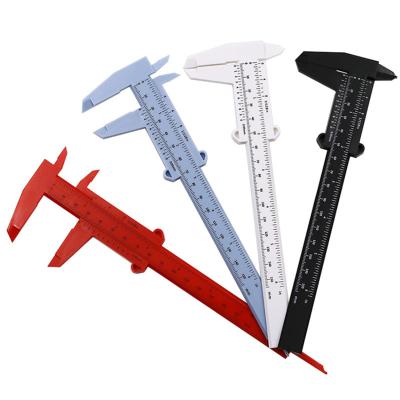 China Portable Measuring Tool Woodworking Metal Processing Plumbing Model Making 150mm Plastic Vernier Caliper Aperture Depth Diameter for sale