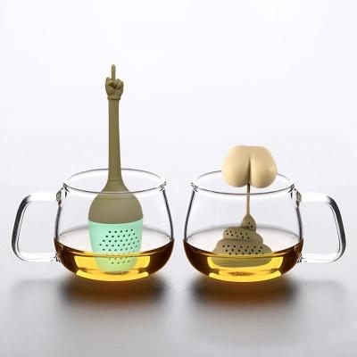 China Creative Viable Reusable Silicone Tea Infuser Poop Shaped Funny Herbal Tea Bag Coffee Filter Diffuser Strainer Tea Accessories for sale