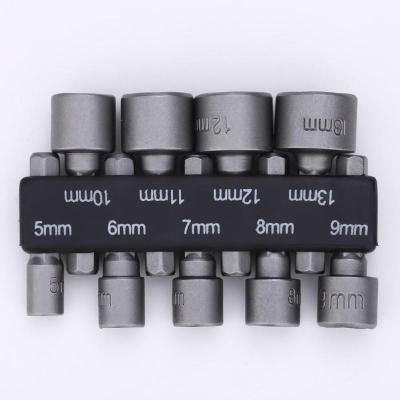 China 9 Pieces DIY 5mm-13mm Multi-Used Hexagon Socket Socket Wrench Bit Adapter Power Tool Screwdriver Head Wholesale for sale