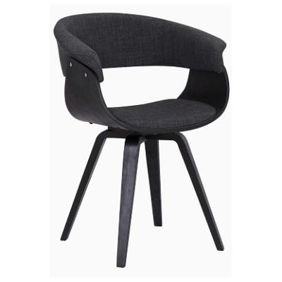 China Anji Modern Fashion Fabric Wooden Spinning Chair Dining Chair Side Chair Home Furniture for sale