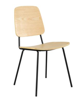 China Hot Selling Simplicity AM-0670 Plywood With Oak Veneer Metal Frame Bentwood Dining Chair For Home for sale