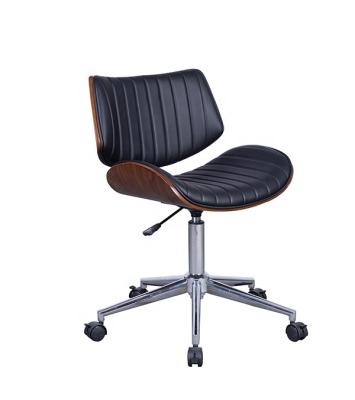 China Executive Office (Height) Adjustable Swivel Black Back Lift Ergonomic Leather Chair for sale