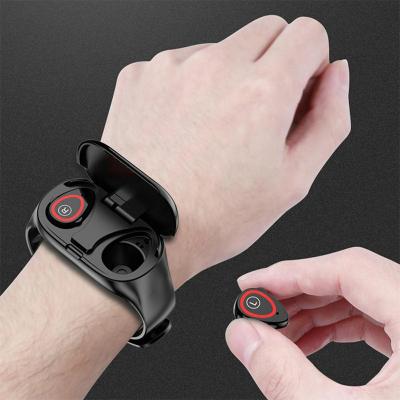 China Touch Screen 2 in 1 smart wristband reloj monitor blood pressure heart rate tracker fitness wristband smart watch with M1 wireless earbuds for sale