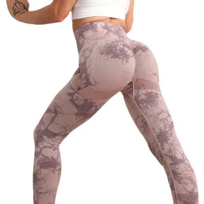 China Women Dye Tie Waist Style Breathable Popular Seamless Tights Crac! crack! european and american high seamless yoga butt gaiters for sale