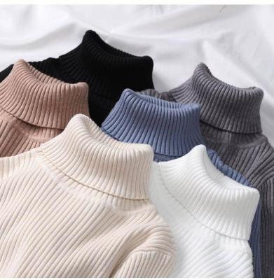 China custom knitted Anti-wrinkle private label winter clothes women empty sweater pullover high neck sweaters for woman for sale